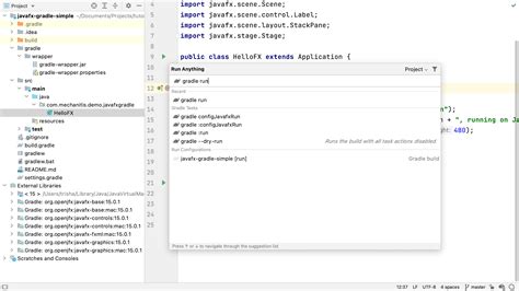 how to run javafx in intellij