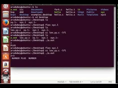 how to run lex program in linux terminal