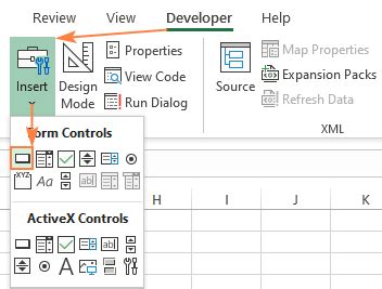 how to run macro in excel with button