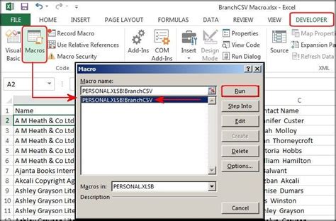 how to run macros in excel