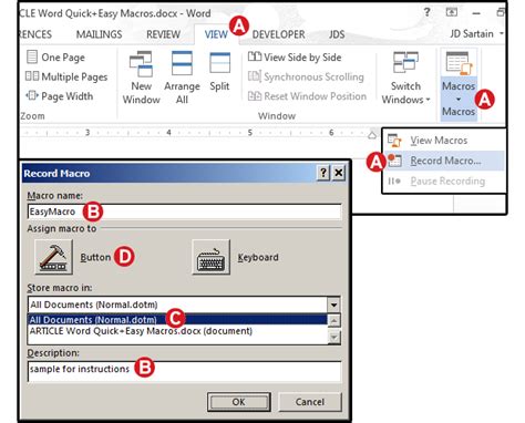 how to run macros in ms word