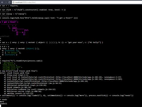 how to run node js file in browser