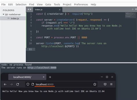 how to run node js in sublime text