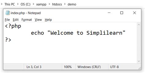 how to run php code in notepad ++ using xampp
