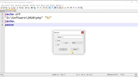 how to run php file using notepad++