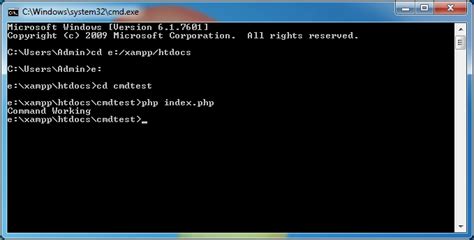 how to run php program in command prompt using xampp