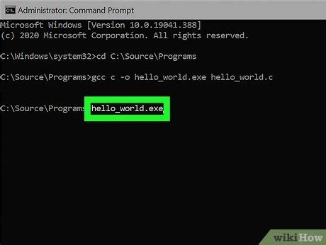 how to run program in command prompt c