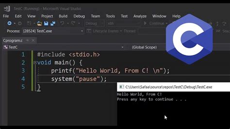 how to run program in visual studio code c
