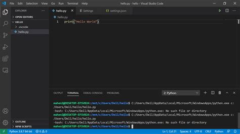 how to run python code in visual studio 2022