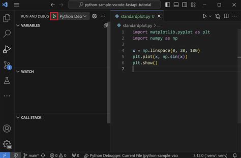how to run python debugger in vscode terminal