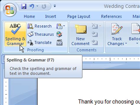 how to run spell check on word doc