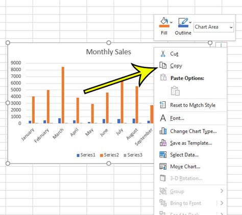 how to save a chart in excel