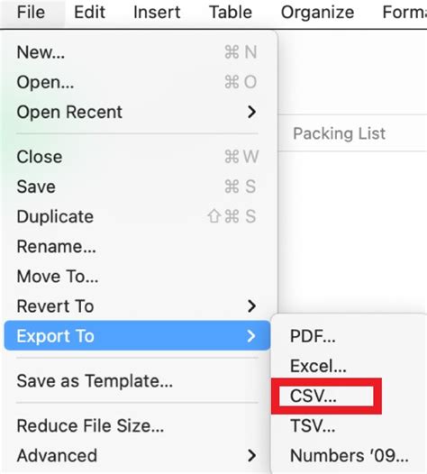 how to save a csv file on mac without excel