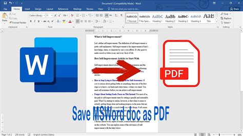 how to save a microsoft word document into a pdf