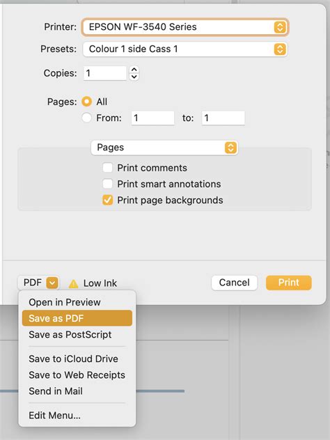 how to save a pages document in pdf