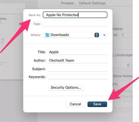 how to save a password protected pdf on mac