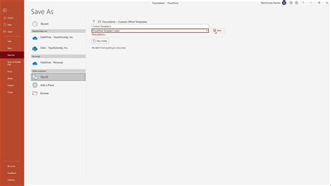 how to save a presentation as a template