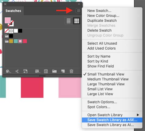 how to save a swatch in photoshop