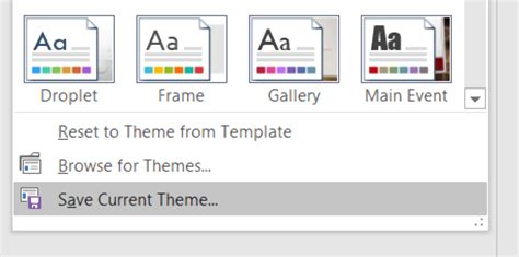 how to save a theme in word