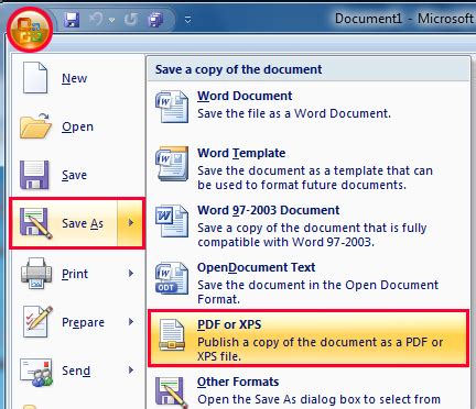 how to save a word document as a pdf in word 2003