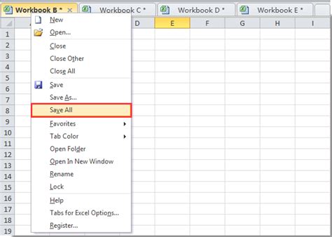 how to save all open workbooks in excel