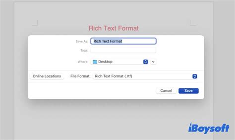 how to save as rich text format