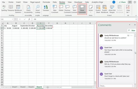 how to save comments in excel