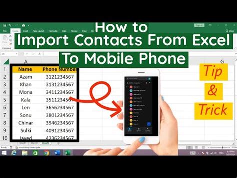 how to save contacts from excel to phone