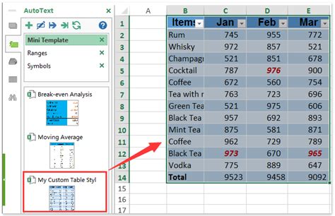 how to save custom table style in excel