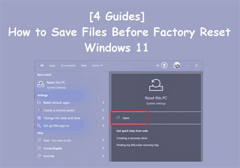 how to save data before factory reset