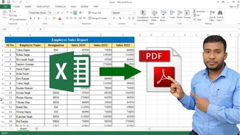 how to save excel file in pdf format