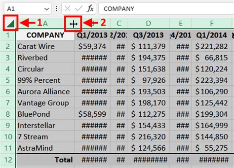 how to save excel file with columns expanded