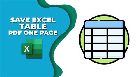 how to save excel table as pdf on one page