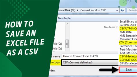 how to save file in excel as csv