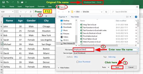 how to save file in excel shortcut