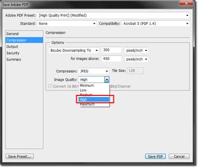 how to save high resolution pdf in photoshop