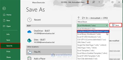 how to save macro enabled file in excel 2007