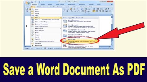 how to save microsoft word 2007 document as pdf