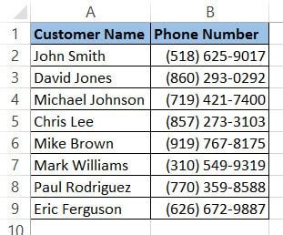 how to save mobile number from excel sheet