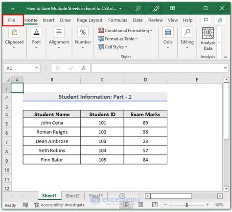 how to save multiple sheets in excel as csv