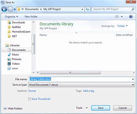 how to save my work on ms word