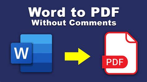 how to save pdf without comments from word