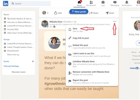 how to save pic from linkedin post