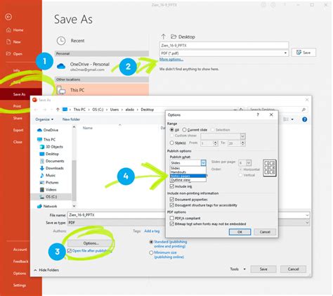 how to save ppt notes as pdf