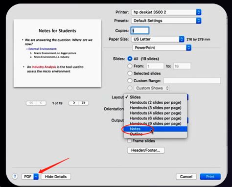 how to save presentation with notes