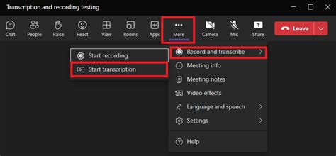 how to save transcript in teams