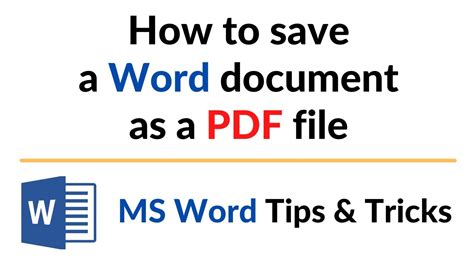 how to save word document to pdf file