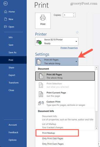 how to save word document without showing markup