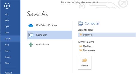 how to save your work on ms word