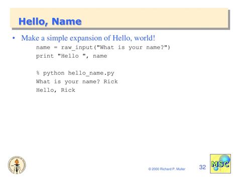 how to say hello (name) in python